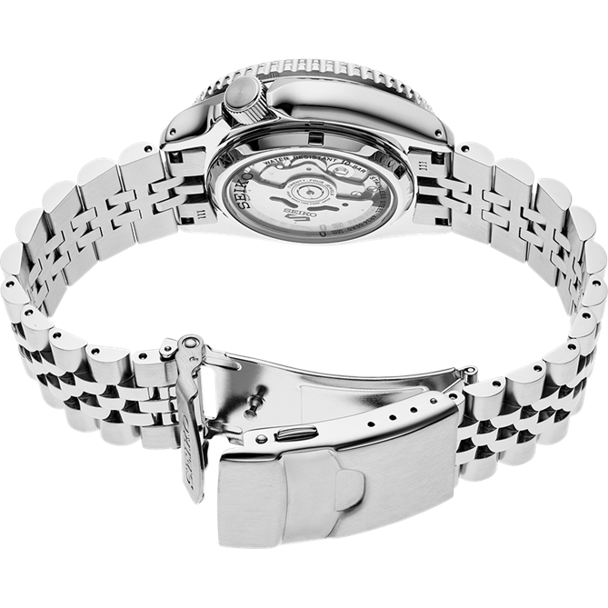 Seiko 5 Sports GMT SKX Automatic Blueberry Dial Silver Steel Strap Watch For Men - SSK003K1 - Image 4